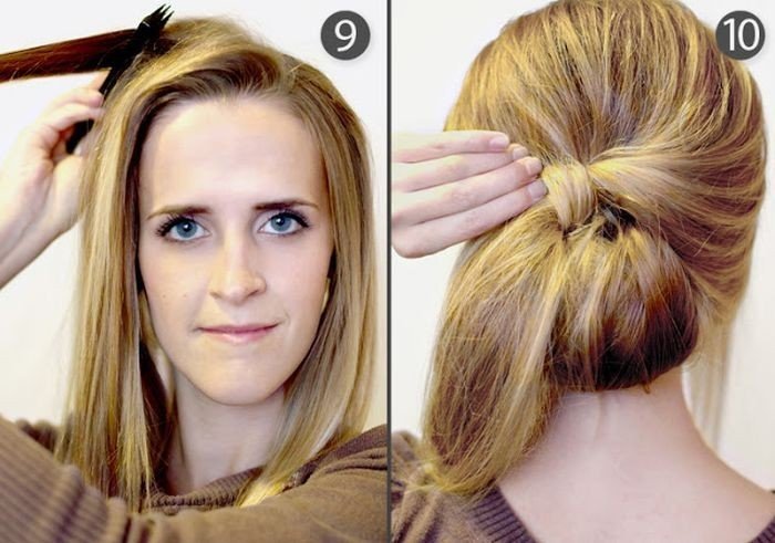 Как красиво собрать волосы средней длины