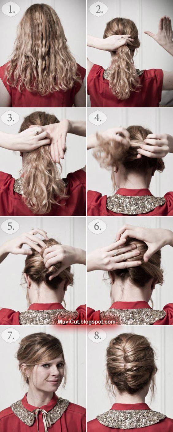 Как сделать прическу ракушку на средние волосы